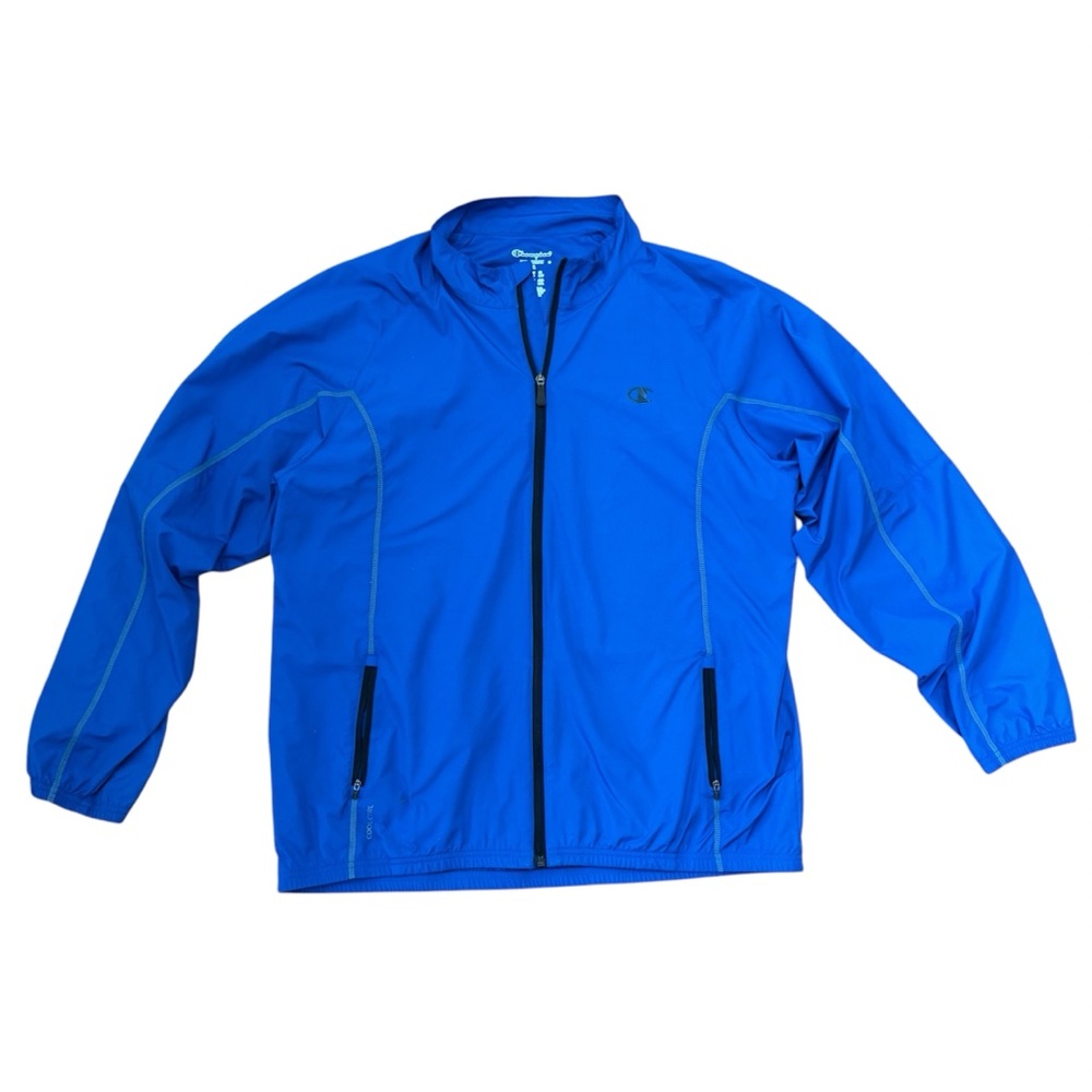 Vintage Champion Royal Blue Windbreaker Jacket with Stand-Up Collar